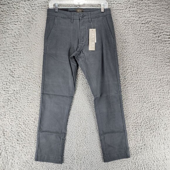 Jachs Pants Mens 28x30 Gray Mid Rise Slim Straight Leg Straight Fit *NWT* - Picture 1 of 16
